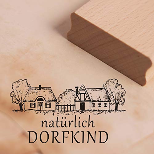 Stempel natürlich Dorfkind - Motivstempel Dorf ca. 48 x 27 mm von DEKO-LANDO