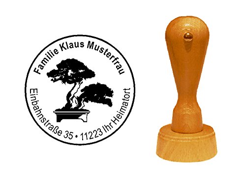 Stempel BONSAI mit persönlicher Adresse - Ø 40 mm von DEKOLANDO