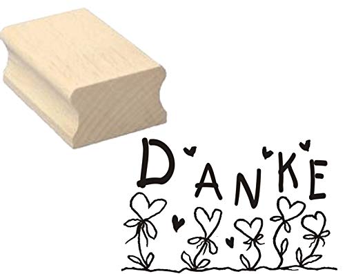 Stempel DANKE - Motivstempel mit Herzen - 50 x 30 mm von DEKOLANDO