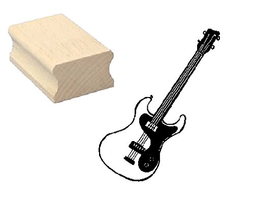 Stempel E-BASS GITARRE - Motivstempel aus Buchenholz von DEKOLANDO