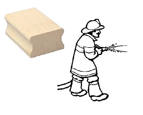 Stempel Feuerwehrmann - Motivstempel aus Buchenholz von DEKOLANDO
