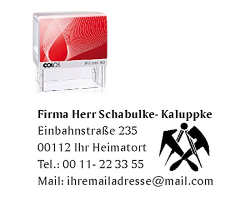 Stempel Firmenstempel Dachdecker - Automatikstempel mit Zunft Motiv - ca. 56 x 22 mm von DEKOLANDO