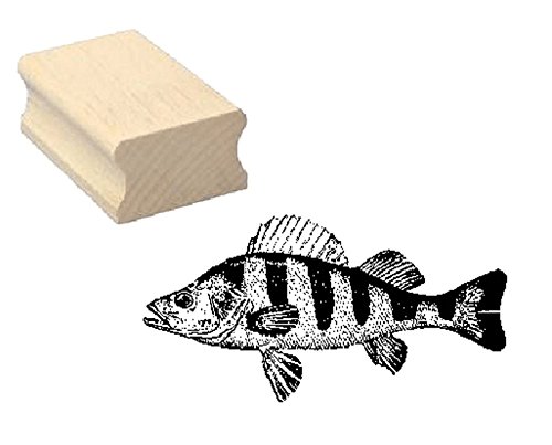 Stempel Holzstempel Motivstempel « BARSCH » Scrapbooking - Embossing Kinderstempel Tierstempel Angeln Fischen Angler von DEKOLANDO