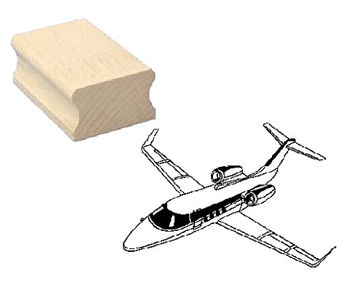 Stempel Holzstempel Motivstempel « PRIVATJET 01 » Scrapbooking - Embossing Kinderstempel Pilot Flugzeug Stewardess von DEKOLANDO