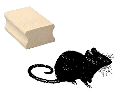 Stempel Holzstempel Motivstempel « RATTE » Scrapbooking - Tier Kinderstempel Maus von DEKOLANDO