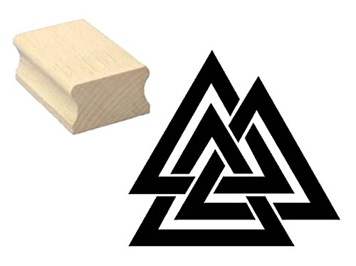 Stempel Holzstempel Motivstempel « WALKNUT ODINSKNOTEN » Scrapbooking - Embossing Basteln Wikinger Heide Germane Valknut von DEKOLANDO