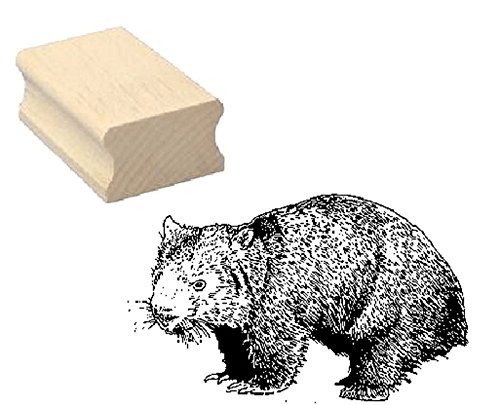 Stempel Holzstempel Motivstempel « WOMBAT » Scrapbooking - Embossing Kinderstempel Tierstempel Tierpark Zoo Beuteltier von DEKOLANDO