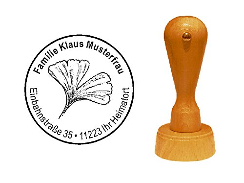 Stempel Motivstempel « GINKGO » mit persönlicher Adresse und Motiv - Ginko Gingko Zierbaum China Asien von DEKOLANDO