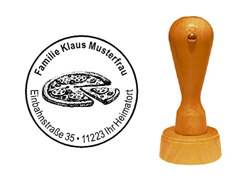 Stempel PIZZA - mit persönlicher Adresse - Ø 40 mm von DEKOLANDO