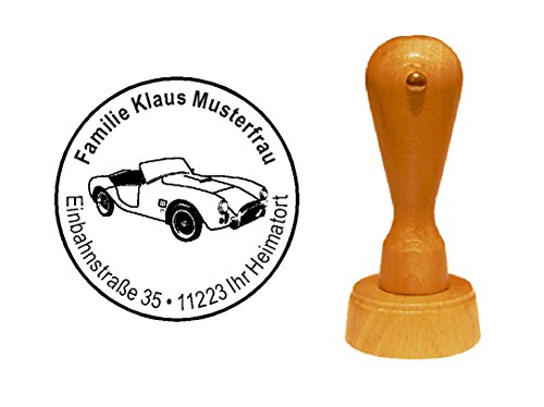 Stempel SPORTWAGEN AUTO - mit persönlicher Adresse - Ø 40 mm von DEKOLANDO