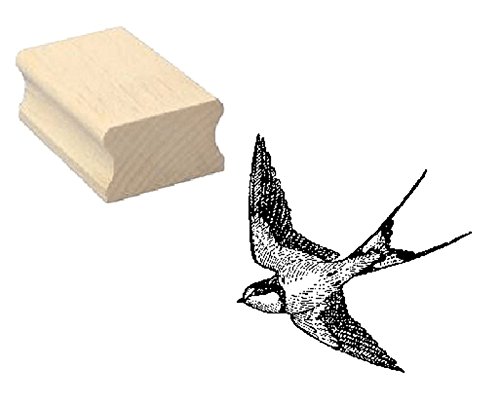Stempel fliegende SCHWALBE - Motivstempel aus Buchenholz von DEKOLANDO