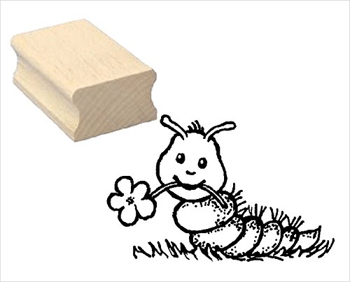 Stempel niedliche RAUPE - Motivstempel aus Buchenholz von DEKOLANDO