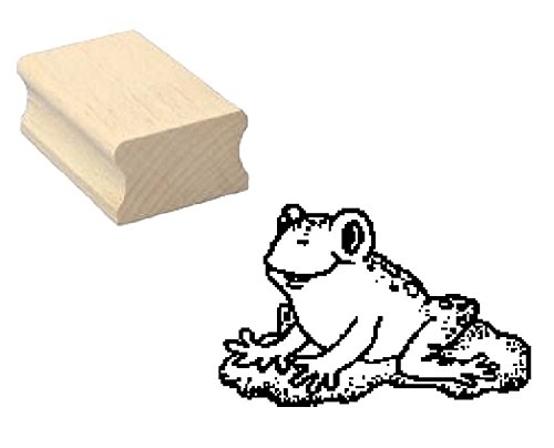 Stempel niedlicher FROSCH - Motivstempel aus Buchenholz von DEKOLANDO