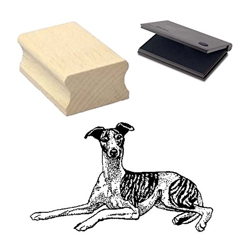 « WHIPPET » Motivstempel mit Kissen Scrapbooking - Embossing - Basteln - Hund von DEKOLANDO