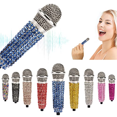 Mini-Mikrofon, tragbares Gesangsmikrofon, Asmr-Mikrofon, Telefonmikrofon, Mini-Karaoke-Mikrofon für Sprachaufnahme, Chatten und Singen auf iPhone, Android, Laptop Notebook (blau) von DELADOLA