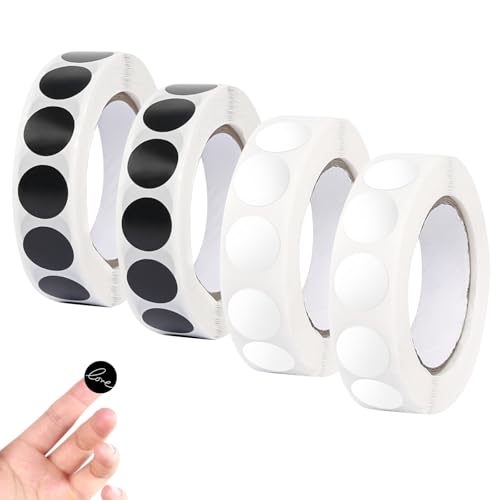 4000 Stück Klebepunkte Weiß Etiketten Rund Punktaufkleber Weiß Wasserfeste Aufkleber Rund Klebepunkte Schwarz für Büro Einzelhandel Zuhause Klassenzimmer Lager (4 Rollen) 4000 Stück Klebepunkte Weiß Etiketten Rund Punktaufkleber Weiß Wasserfeste Aufkleber Rund Klebepunkte Schwarz für Büro Einzelhandel Zuhause Klassenzimmer Lager (4 Rollen) von DELAESI