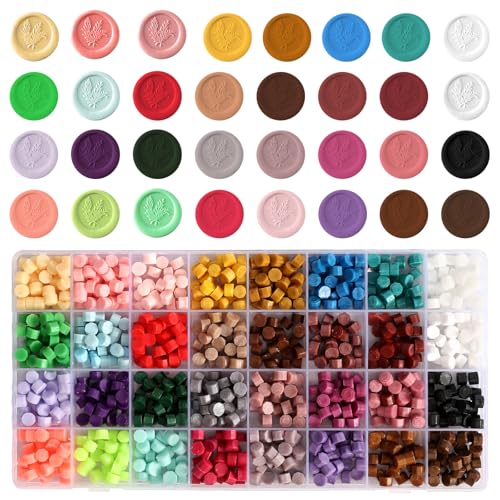 Siegelwachs Set Wachssiegel Stempel 1200 Stück Wachssiegel Set Siegellack 32 Farben Siegelwachs Stempel für Einladungen Karten Umschläge Geschenkverpackungen Siegelwachs Set Wachssiegel Stempel 1200 Stück Wachssiegel Set Siegellack 32 Farben Siegelwachs Stempel für Einladungen Karten Umschläge Geschenkverpackungen von DELAESI