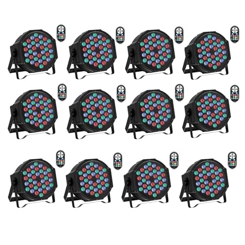 12er LED Par Scheinwerfer Strahler discolicht 36 RGB DMX-7CH mit Fernbedienung LED Bühnenlicht über Sound/Auto partylicht für DJ Bar Weihnachten Halloween Hochzeit (Deutsches Lagerhaus) von DELIBANG