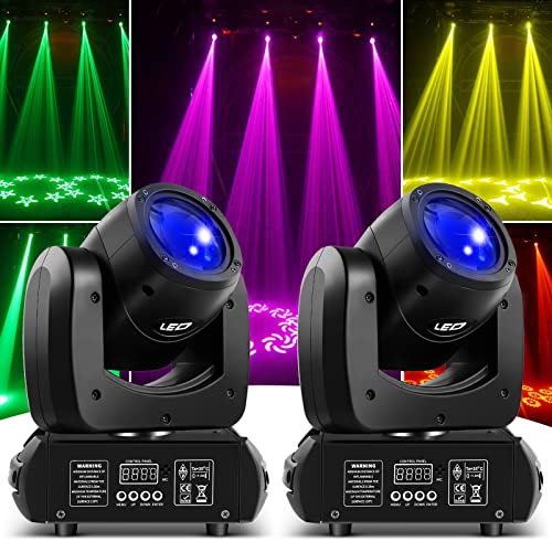 2 Stücke 100W 8 Prismen Moving Head Beam RGB DMX-12CH LED DJ Bühnenlicht (Deutschland Lagerhaus) mit 8 Muster+12 Farben Sound-aktiviert/Auto discolicht für party Bar Halloween Hochzeit von DELIBANG