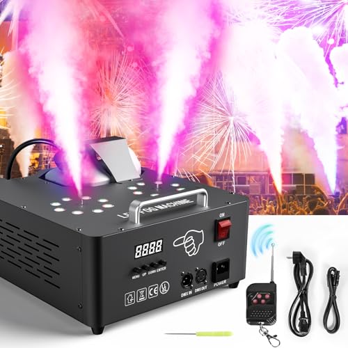 2000W Nebelmaschine mit Lichteffekt, Dual Düse Rauchmaschinen mit 8+8 RGB LEDs Bühneneffekt Fog Machine mit Fernbedienung für DJ Disco Party Halloween Deko Outdoor Hochzeiten Weihnachten 2000W Nebelmaschine mit Lichteffekt, Dual Düse Rauchmaschinen mit 8+8 RGB LEDs Bühneneffekt Fog Machine mit Fernbedienung für DJ Disco Party Halloween Deko Outdoor Hochzeiten Weihnachten von DELIBANG