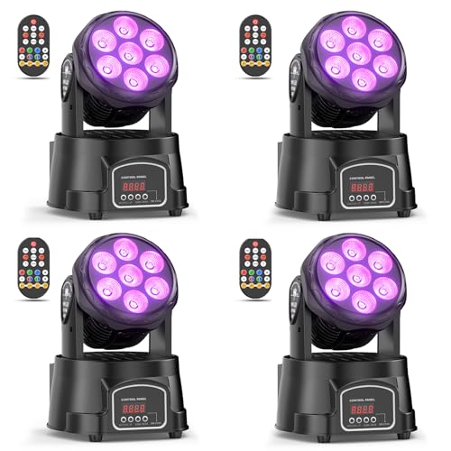 4er Pack 7X15W Moving Head Wash Mini Bühnenlicht dmx512 RGBW Lichteffekte 5 Steuerungsmodus Spot DJ Partylicht mit Fernbedienung Geeignet für Disco, Bar, Club, Hochzeit 4er Pack 7X15W Moving Head Wash Mini Bühnenlicht dmx512 RGBW Lichteffekte 5 Steuerungsmodus Spot DJ Partylicht mit Fernbedienung Geeignet für Disco, Bar, Club, Hochzeit von DELIBANG