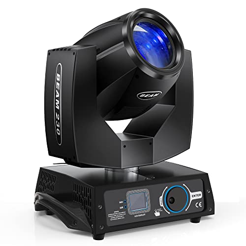 7R 230W Beam Moving Head Licht, 17 Gobos RGBW Bühnenbeleuchtung 14 Farben DJ Lichter 16ch 8 Prismen Scheinwerfer DMX512 Kontrolle für Hochzeit Weihnachten Halloween Karneval Party Lager in Deutschland von DELIBANG