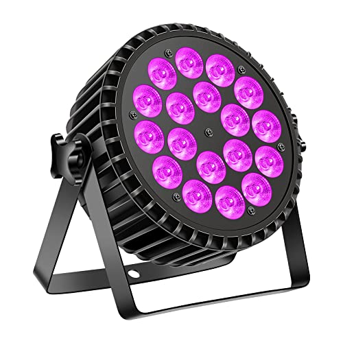 DELIBANG 200W LED Par Scheinwerfer RGB UV Schwarzlicht 18 LED Bühnenlicht Partylicht DMX-4/8CH Strahler für DJ Disco Bar Weihnachten Halloween Hochzeit(1 Stücke) von DELIBANG