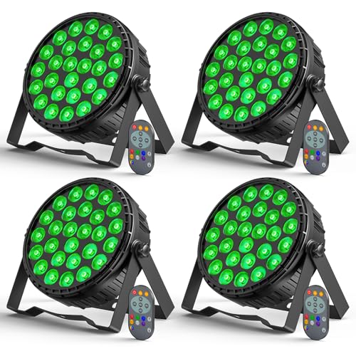 DELIBANG 4PCS 216W LED Par Strahler, 27 x 8W RGBW LED Par Scheinwerfer Bühnenlicht DMX512 Discolicht Partylicht für Party, Bar, Weihnachten, Halloween, Hochzeit von DELIBANG