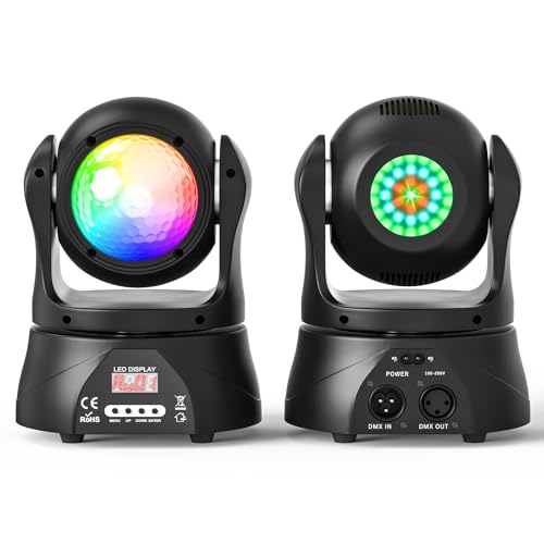 Moving Head d-mx512 LED Bühnenlicht 30W Discokugel DJ Disco Partylicht mit RGBW Kaleidoskop Lichteffekt Sound aktiviertes Control Spotlight für Halloween Weihnachten Party Moving Head d-mx512 LED Bühnenlicht 30W Discokugel DJ Disco Partylicht mit RGBW Kaleidoskop Lichteffekt Sound aktiviertes Control Spotlight für Halloween Weihnachten Party von DELIBANG
