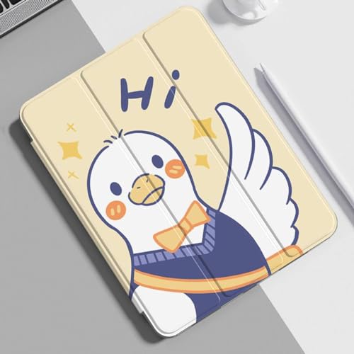 Hülle Für Ipad 10. Generation 2022, Ipad 10 Hülle Mit Stifthalter, Hybrid Slim Tri-Fold Stand Schutzhülle Für Ipad 10,9 Zoll, Smart Shell Mit Rückseite, Auto Wake/Sleep – Fliege Cartoon Ente von DELIGUO