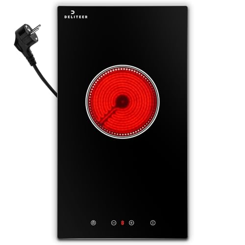 Glaskeramikkochfeld 1 Platten mit Stecker, DELITEER Kochfeld Autark, 1200W, Einabu Kochfeld 29cm, Sicherheitssperre, 9 Leistungsstufen, 99-Minuten-Timer, 16A Steckerdose, 240V Glaskeramikkochfeld 1 Platten mit Stecker, DELITEER Kochfeld Autark, 1200W, Einabu Kochfeld 29cm, Sicherheitssperre, 9 Leistungsstufen, 99-Minuten-Timer, 16A Steckerdose, 240V von DELITEER
