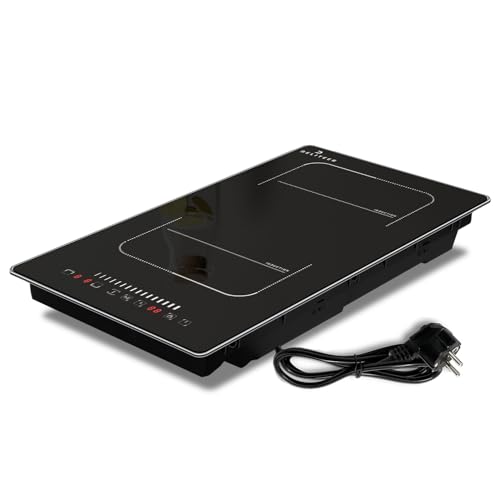 Induktionskochfeld 2 Zonen mit Rahmen, DELITEER Doppel Herdplatten Kochfeld mit Stecker, Flexible Zone für Grill, Slider Touch, Sicherheitsschloss, 30CM Einbau, 230V Steckerdose Induktionskochfeld 2 Zonen mit Rahmen, DELITEER Doppel Herdplatten Kochfeld mit Stecker, Flexible Zone für Grill, Slider Touch, Sicherheitsschloss, 30CM Einbau, 230V Steckerdose von DELITEER