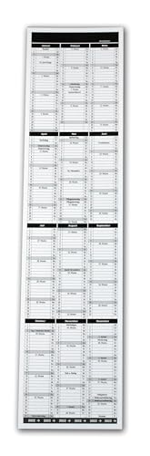 DELMON VARONE - Ersatz Kalender für Schreibtischunterlage mit Klappleiste für das Kalender Jahr 2025/2026 - Format: 100 mm x 410 mm von DELMON VARONE - FINE LEATHERGOODS MADE IN GERMANY