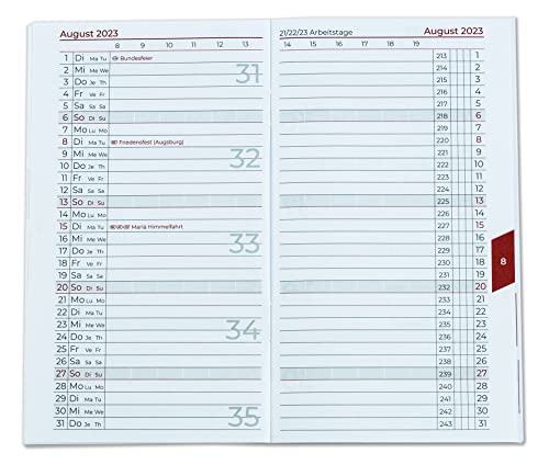 DELMON VARONE - Ersatzkalender Taschenkalender für das Jahr 2024 - Kalender geheftet mit 1 Monat 1 Seite - Format: 87 x 153 mm von DELMON VARONE - FINE LEATHERGOODS MADE IN GERMANY