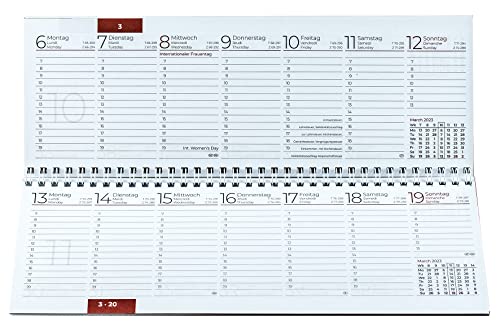 DELMON VARONE - Ersatzkalender Tischquerkalender für das Kalender Jahr 2025 - Tischkalender mit 1 Woche 1 Seite 3-sprachig - Format: 298 x 105 mm DELMON VARONE - Ersatzkalender Tischquerkalender für das Kalender Jahr 2025 - Tischkalender mit 1 Woche 1 Seite 3-sprachig - Format: 298 x 105 mm von DELMON VARONE - FINE LEATHERGOODS MADE IN GERMANY
