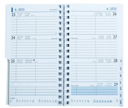 DELMON VARONE - Ersatzkalender mit Spiralbindung für das Kalender Jahr 2024 - Taschenkalender mit 1 Woche 1 Seite - Format: 84 x 153 mm von DELMON VARONE - FINE LEATHERGOODS MADE IN GERMANY