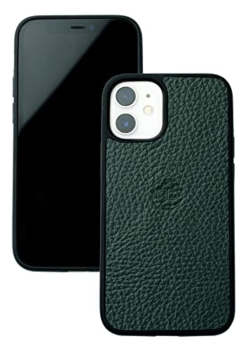 DELMON VARONE - Leder und Silikon Schutzhülle kompatibel mit iPhone 12 Pro - Echtleder Hülle in Grün - Handyhülle dünn, stoßfest & rutschfest - Damen & Herren Smartphone Case für Rundumschutz von DELMON VARONE - FINE LEATHERGOODS MADE IN GERMANY