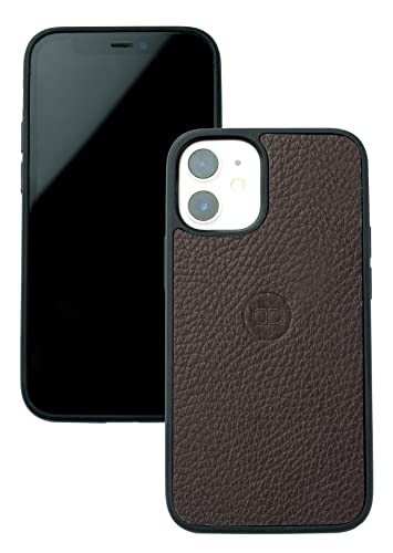 DELMON VARONE - Leder und Silikon Schutzhülle kompatibel mit iPhone 13 - Premium Echtleder Hülle in Braun - Handyhülle dünn, stoßfest & rutschfest - Damen & Herren Smartphone Case für Rundumschutz von DELMON VARONE - FINE LEATHERGOODS MADE IN GERMANY