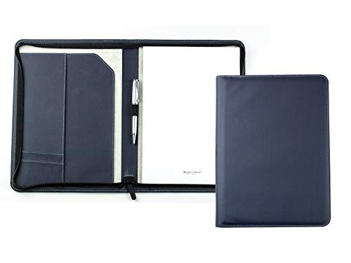 DELMON VARONE - Personalisierbare Schreibmappe DIN A4 „EcoAppleLeather“ Blau, Recycling Öko Apfel Leder Konferenzmappe mit Notizblock, Stiftschlaufe & Steckfächer, Dokumentenmappe mit Reißverschluss DELMON VARONE - Personalisierbare Schreibmappe DIN A4 „EcoAppleLeather“ Blau, Recycling Öko Apfel Leder Konferenzmappe mit Notizblock, Stiftschlaufe & Steckfächer, Dokumentenmappe mit Reißverschluss von DELMON VARONE - FINE LEATHERGOODS MADE IN GERMANY