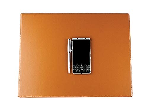 DELMON VARONE - Personalisierbare Schreibtischunterlage Cambridge Top Grain Leder braun, Echtleder Schreibunterlage personalisiert, Schreibtisch Unterlage abwaschbar geeignet als Mauspad, 45 x 35 cm von DELMON VARONE - FINE LEATHERGOODS MADE IN GERMANY