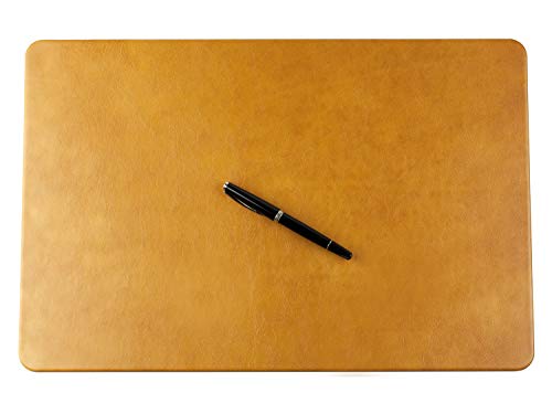 DELMON VARONE - Personalisierbare Schreibtischunterlage Premium Leder Vintage Anilin braun, Rutschfeste Echtleder Schreibunterlage abwaschbar, Schreibtisch Unterlage geeignet als Mousepad, 50x30 cm von DELMON VARONE - FINE LEATHERGOODS MADE IN GERMANY