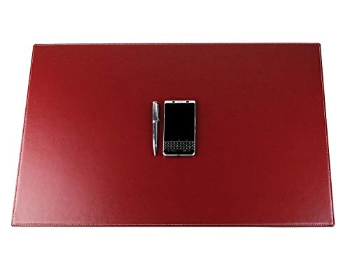 DELMON VARONE - Personalisierbare Schreibtischunterlage XXL Cambridge Top Grain Leder rot, Rutschfeste Schreibunterlage abwaschbar, Schreibtisch Unterlage geeignet als Mouse Pad, 70 x 50 cm von DELMON VARONE - FINE LEATHERGOODS MADE IN GERMANY