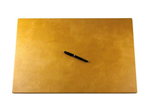 DELMON VARONE - Personalisierbare Schreibtischunterlage XXL aus Vintage Leder Anilin braun, Rutschfeste Echtleder Schreibunterlage abwaschbar, Schreibtisch Unterlage ideal als Mauspad, 65 x 45 cm von DELMON VARONE - FINE LEATHERGOODS MADE IN GERMANY