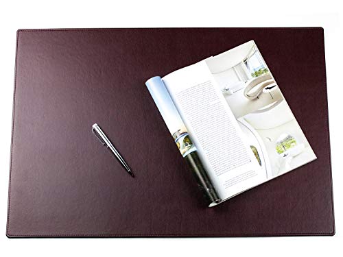 DELMON VARONE - Personalisierbare Schreibtischunterlage XXL aus veganem PU Lederimitat Wein-Rot, Rutschfeste Schreibunterlage abwischbar, Schreibtisch Unterlage geeignet als Mouse Pad, groß 65x45 cm von DELMON VARONE - FINE LEATHERGOODS MADE IN GERMANY