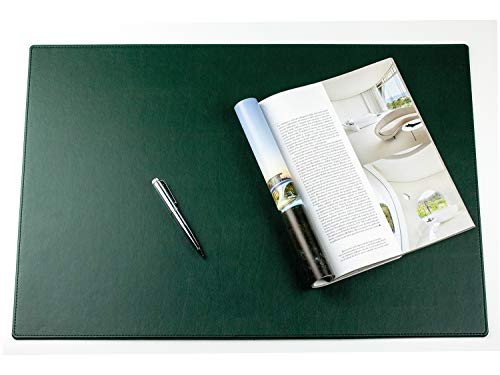 DELMON VARONE - Personalisierbare Schreibtischunterlage XXL aus veganem PU Lederimitat in Grün, Rutschfeste Schreibunterlage abwischbar, Schreibtisch Unterlage geeignet als Mouse Pad, groß 65 x 45 cm von DELMON VARONE - FINE LEATHERGOODS MADE IN GERMANY