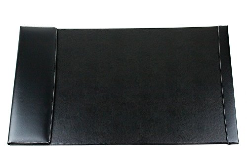 DELMON VARONE - Personalisierbare Schreibtischunterlage mit Klappleiste inkl. Block und Kalender 2025/2026, Cambridge Top Grain Leder schwarz, Rutschfeste Schreibunterlage abwaschbar 66x43 cm von DELMON VARONE - FINE LEATHERGOODS MADE IN GERMANY