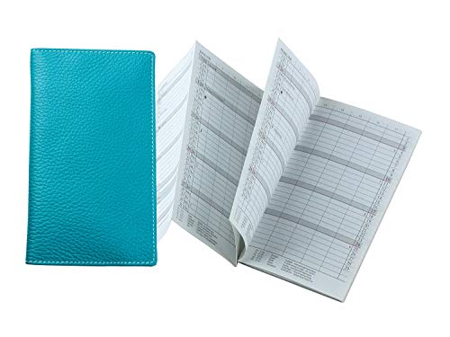 DELMON VARONE - Personalisierbarer Faltkalender 2025 DIN A6 Soft Grain Leder türkis - Organizer Terminplaner (1 Monat 2 Seiten) in Lederhülle - Termin Kalender Monatsübersicht & Adressenheft von DELMON VARONE - FINE LEATHERGOODS MADE IN GERMANY