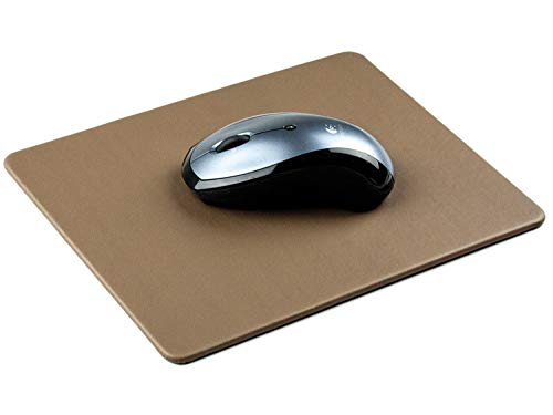 DELMON VARONE - Personalisierbares Mauspad aus"EcoAppleLeather" Braun, Recycled Öko Apfel Leder Mousepad mit rutschfester Rückseite aus Vlies, PC Mausunterlage nachhaltig, vegan für Büro und Gaming von DELMON VARONE - FINE LEATHERGOODS MADE IN GERMANY