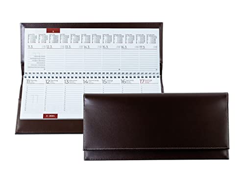 DELMON VARONE - Tischquerkalender 2025 Cambridge Top Grain Leder Braun - Tischkalender Quer 1 Woche auf 2 Seiten - Echtleder Wochenplaner Kalender - Büro & Schreibtisch Wochenkalender Organizer DELMON VARONE - Tischquerkalender 2025 Cambridge Top Grain Leder Braun - Tischkalender Quer 1 Woche auf 2 Seiten - Echtleder Wochenplaner Kalender - Büro & Schreibtisch Wochenkalender Organizer von DELMON VARONE - FINE LEATHERGOODS MADE IN GERMANY