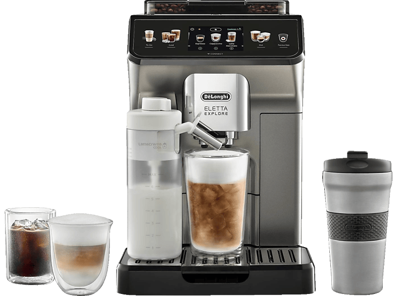 DELONGHI Eletta Explore Cold Brew ECAM450.86.T - über 50 heiße und kalte Rezepte Kaffeevollautomat Titan DELONGHI Eletta Explore Cold Brew ECAM450.86.T - über 50 heiße und kalte Rezepte Kaffeevollautomat Titan von DELONGHI